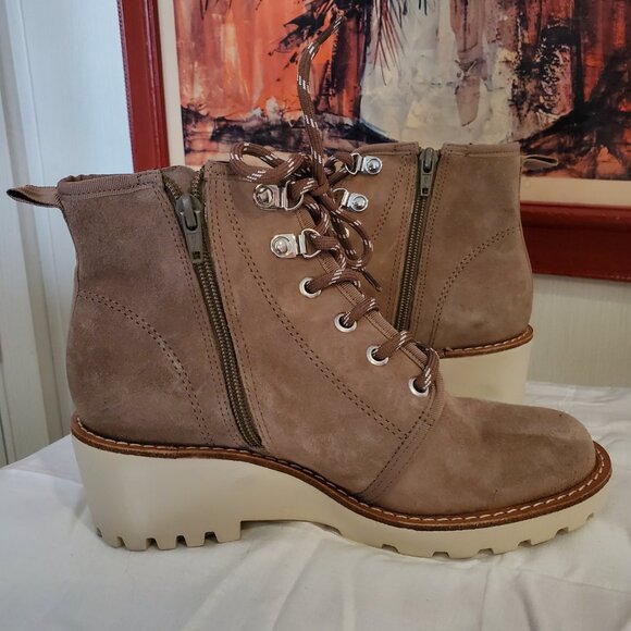 Copper Key Tan Suede Zip Up Boot, Size 6 - Picture 3 of 7